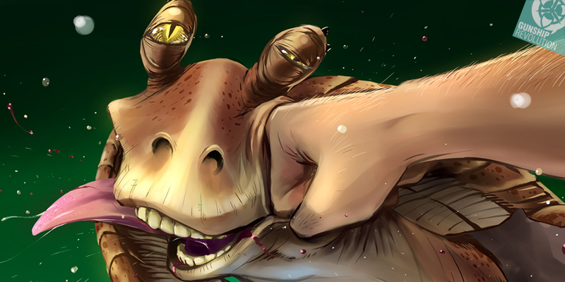 Illustration for article titled Jar Jar Binks Finally Gets What's Coming To Him